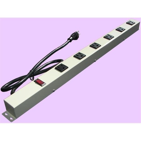 E-Dustry Power Strip, Surge, SJT, 5-15R, 5-15P, 3 ft., Biege EPS-2063G